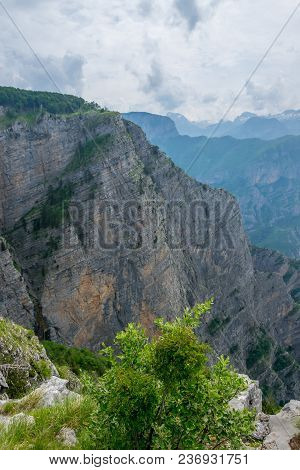 A Steep Mountain Slope With Picturesque Views.