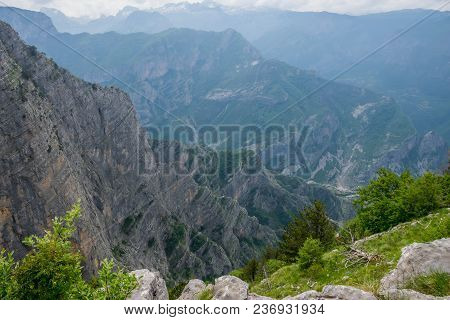 A Steep Mountain Slope With Picturesque Views.
