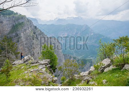 A Steep Mountain Slope With Picturesque Views.
