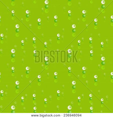 Falling Glass Shperes Seamless Pattern. Three Dimensional Depth Series.