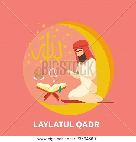 Laylatur Qadr | Great Flat Illustration Concept Icon And Use For Ramadan, Eid Mubarak, Islam, Holida