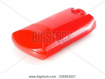 Red Man Deodorant Isolated On White Background