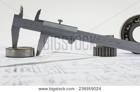 Caliper On The Bearing With A Small Gear.