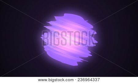 Abstract Blue Energy Ball On Black Background. Energy Appearance. Plasma Effect. Animation Of Energy