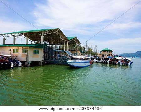 Boat View From Pakbara Pier In Satun