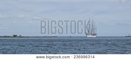 Sailing Vessel At Sea - Norwegian Barque On The Marine Regatta