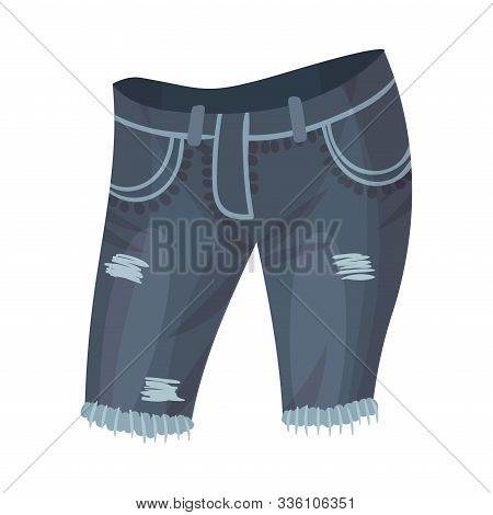 Jeans Knee Breeches Clothing Vector Element. Trendy Fashion Concept