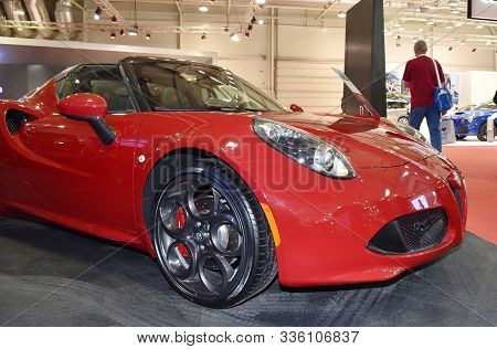 Sofia, Bulgaria, October 13-2017: Alfa Romeo 4C Spider At Sofia Motor Show