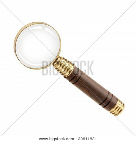 나무 손잡이 돋보기