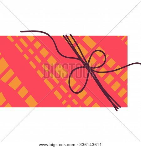 New Year Present Box Flat Vector Illustration