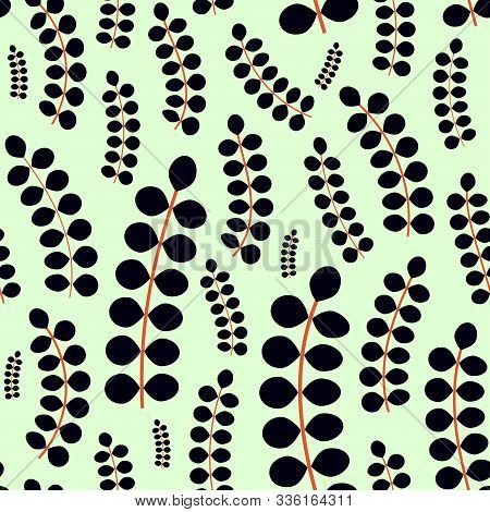 Plant Stem Pattern Which Repeats From All Sides.