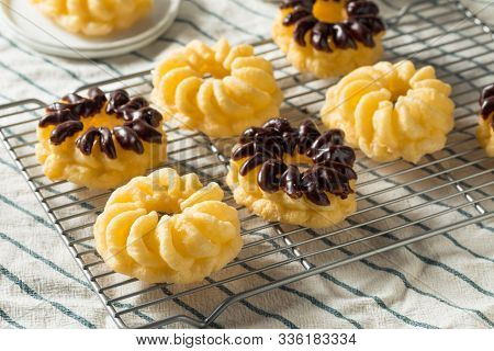 Homemade Sweet French Cruller Donuts