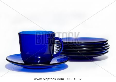 Coupe en verre bleu