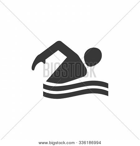 Swimming Sign Icon. Sea Wave. Stock Vector Illustration Isolated On White Background.