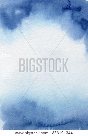Watercolor Blue Abstract Texture Hand Drawn Backgriund