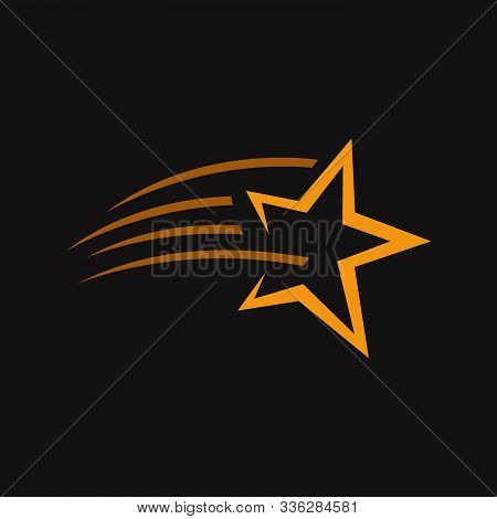 Abstract Colorful Shooting Star Logo Vector Icon. Decorative And Creative Five Pentagonal Stars Conc