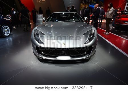 Frankfurt, Germany, September 12-2017: Ferrari 812 Superfast At Iaa 2017