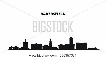 United States, Bakersfield City City Skyline Isolated Vector Illustration. United States, Bakersfiel