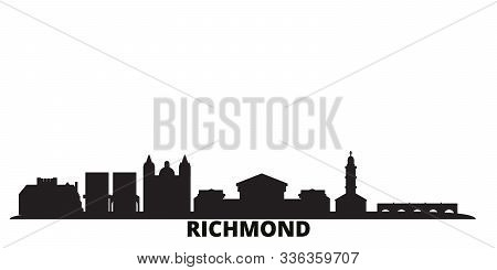 United States, Richmond City Skyline Isolated Vector Illustration. United States, Richmond Travel Bl