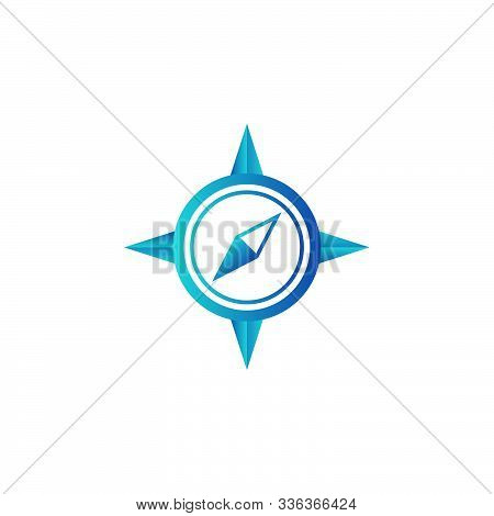 Flat Style Creative Compass Concept Logo Design Template