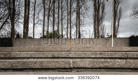Dublin, Ireland - February 13, 2019: Architecture Detail Of The War Memorial Building Arbor Hill Mem