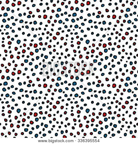 Seamless Abstract Pattern With Spots And Dots.  Avan-garde Cute Cartoon Background. Abstractionism S