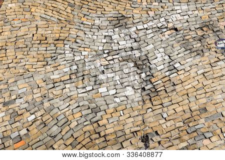Beige Surface Of Smalt Mosaic With High Resolution For Background