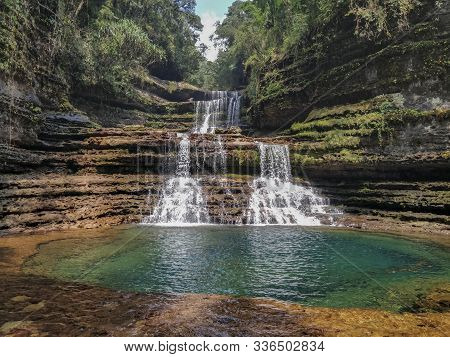 Wai-song Dong Or Wei-sawdong Is A Three Tiered Step Fall At Meghalaya, India.