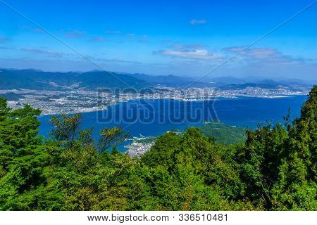 View Of Landscape From The Top Of Mount Misen, In Miyajima (itsukushima) Island, Japan