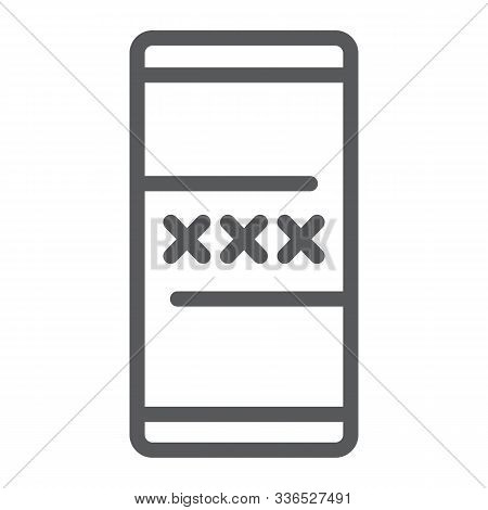 Porn App Line Icon, Sex And Adult, Porn On Smartphone Sign, Vector Graphics, A Linear Pattern On A W