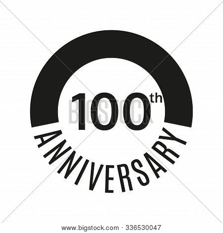 100th Anniversary Icon. 100 Years Celebrating Or Birthday Logo. Vector Illustration.
