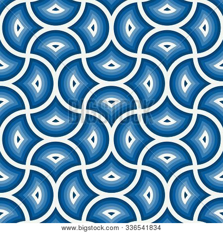 Ogee Drop Ornament. Repeated Maroccan Scales Mosaic Tiles. Scallop Shapes Motif. Oriental Traditiona