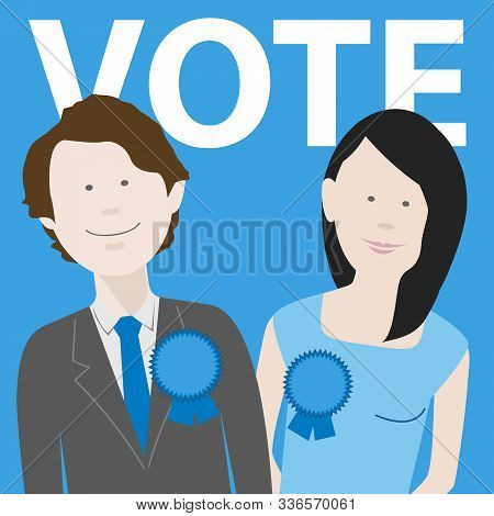 Two Political Candidates For The Uk Conservative Party. Eps File Available