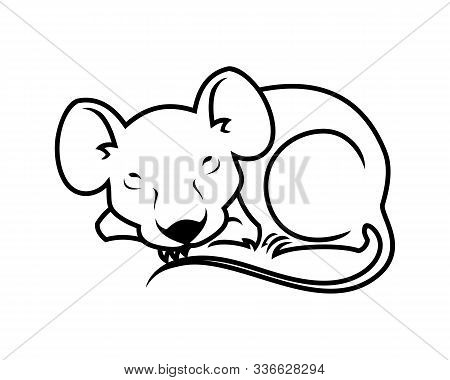 Mouse Or Rat Character Mascot Outline Silhouette
