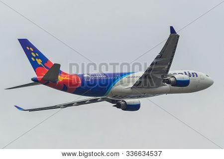 Civil Airplane Taking Off From Tokyo Airport