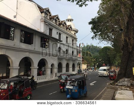 Galle, Sri Lanka - Dec 21, 2018. Scenic View Of Street At Old Colonial Fort Galle In Sri Lanka. Gall