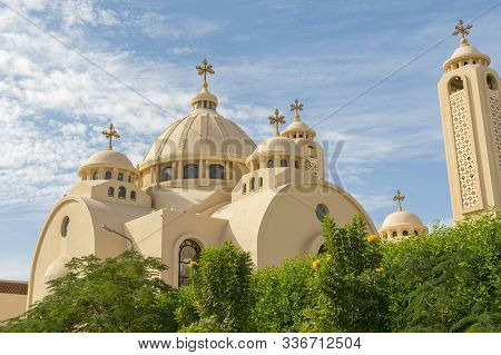 Coptic Orthodox Church In Sharm El Sheikh, Egypt. All Saints Church. Concept Of The Righteous Faith