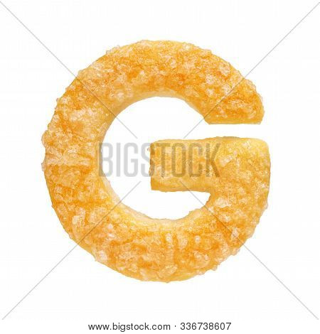Letter G Made Made From Baked Dough Or Cookie Isolated On White Background