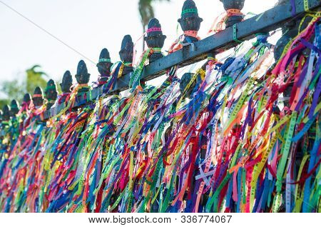 .great Colorful Background Of The Famous Ribbons Of Senhor Do Bonfin, Salvador Brazil.