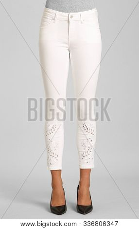 Casual Summer Pants Women High Waist Trousers For Women, Casual Blue Denim For Women’s Paired With B