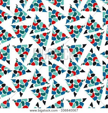 Abstract Seamless Pattern With Graphyc Elements - Triangles. Geometric Wallpaper For Cover Design.