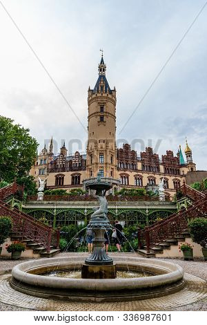 Schwerin, Germany - August 2, 2019: Schwerin Castle, One Of The Most Important Works Of Romantic His