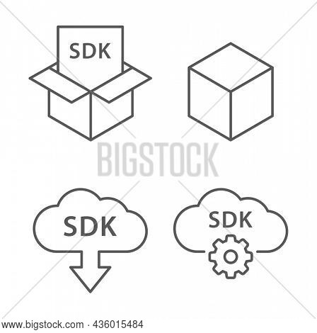 software development kit sdk icon set isolated on white background