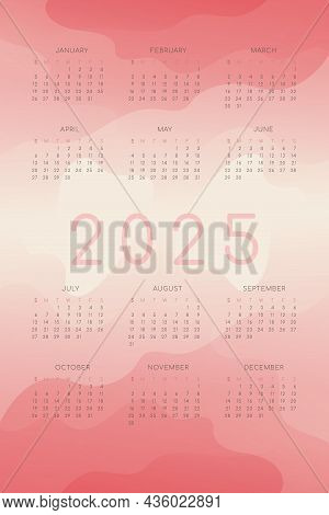 2025 Calendar Pink Vector &amp; Photo (Free Trial) | Bigstock