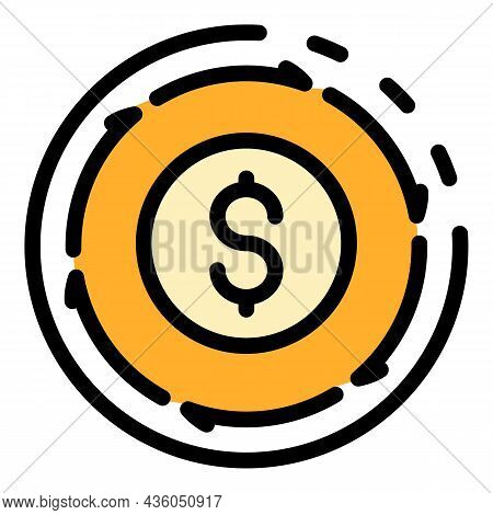 Money Shop Dollar Icon. Outline Money Shop Dollar Vector Icon Color Flat Isolated