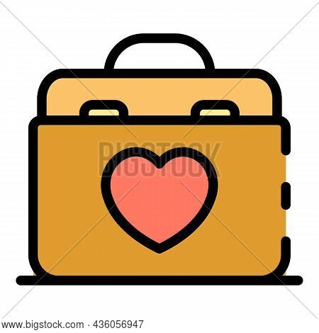 Transplant Box Icon. Outline Transplant Box Vector Icon Color Flat Isolated