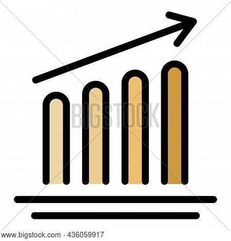 Impression Increase Icon. Outline Impression Increase Vector Icon Color Flat Isolated