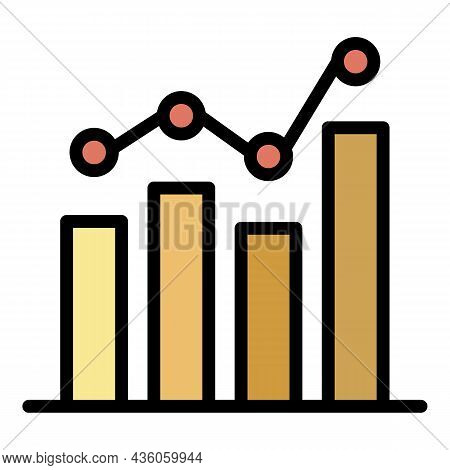 Advertising Viewing Chart Icon. Outline Advertising Viewing Chart Vector Icon Color Flat Isolated