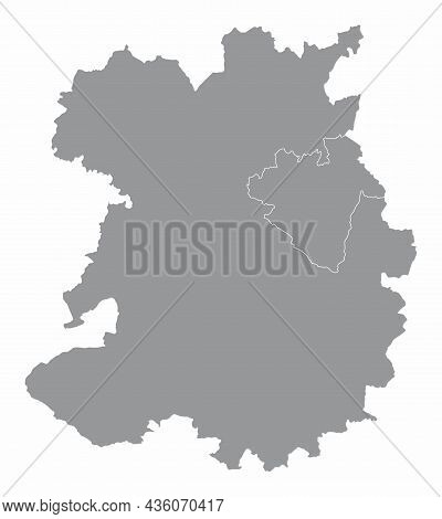 Shropshire County Administrative Map Isolated On White Background, England