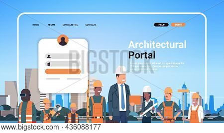 Architectural Portal Website Landing Page Template Builders Architectors And Engineers Team In Helme